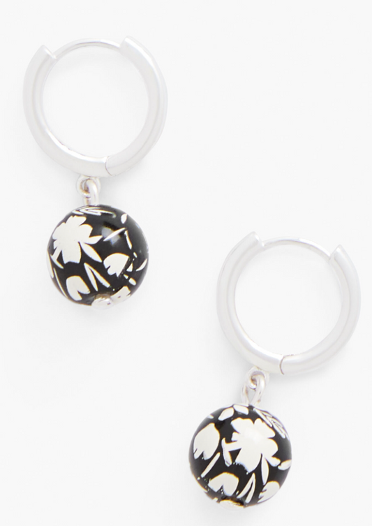 TALBOTS FLORAL BEAD DROP EARRINGS