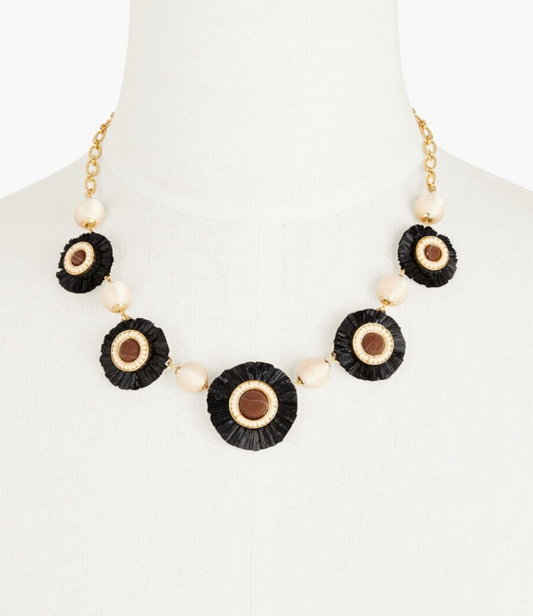 TALBOTS RAFFIA BURST STATEMENT NECKLACE