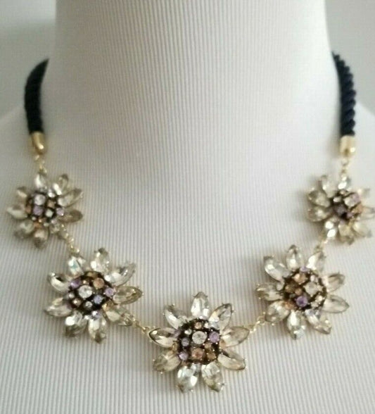 ANN TAYLOR FLORAL CORDED STATEMENT NECKLACE