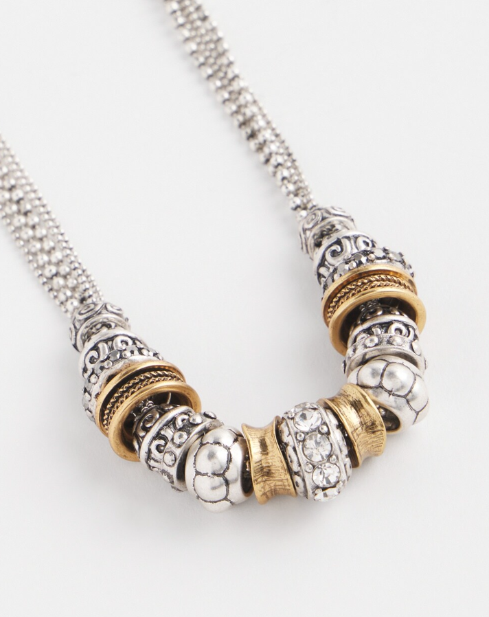 CHICO'S MIXED METAL ACCENTS NECKLACE