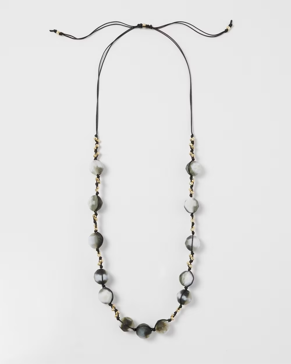 CHICO'S BLACK & WHITE ADJUSTABLE NECKLACE