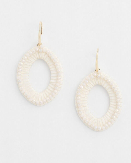 CHICO'S NO DROOP WHITE NAVETTE EARRINGS