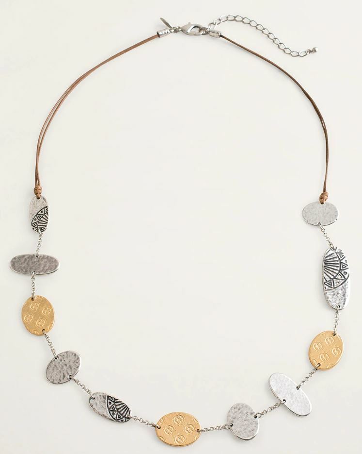 CHICO'S MIXED METAL SINGLE-STRAND NECKLACE