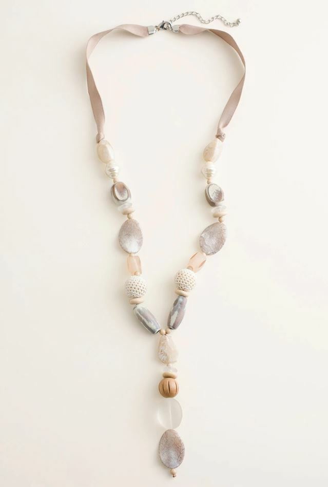 CHICO'S NEUTRAL BEADED Y-NECKLACE