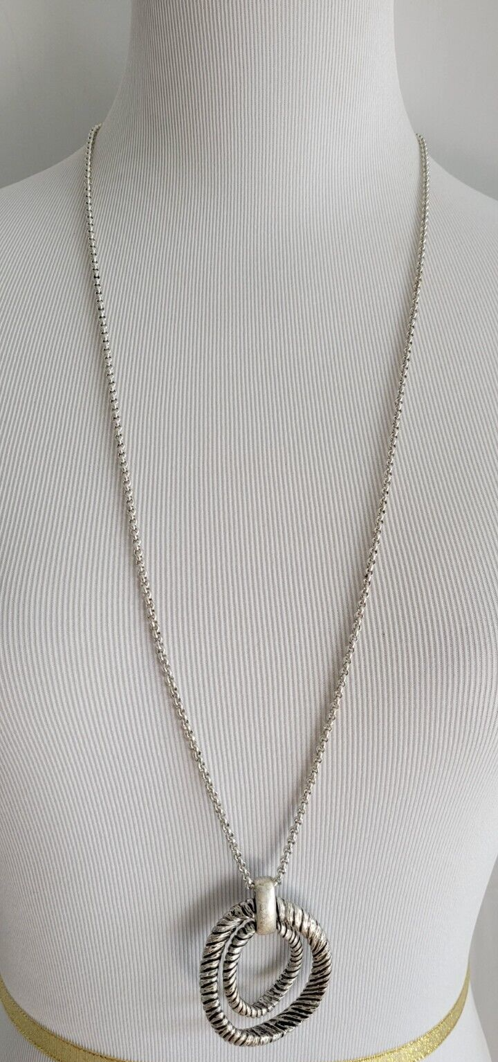 CHICO' S SILVER TONE ADJUSTABLE NECKLACE
