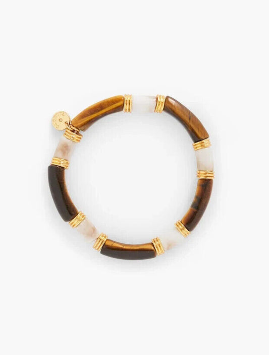 TALBOTS TIGER'S EYE STRETCH BRACELET