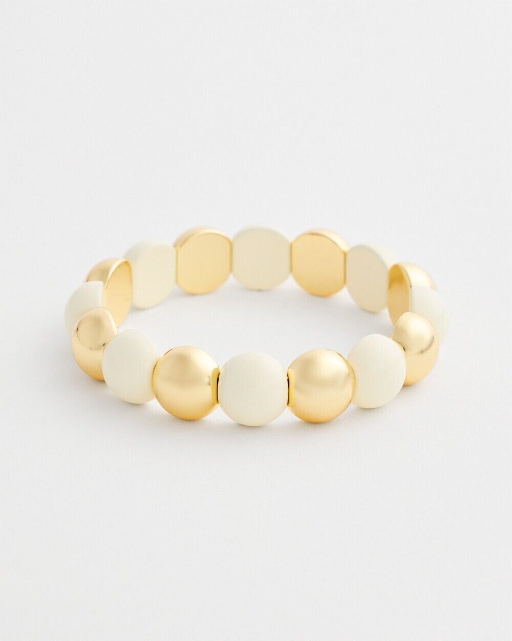 CHICO'S GOLD TONE BEADED  STRETCH BRACELET