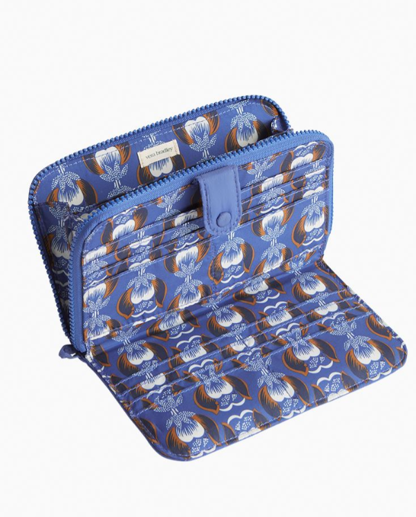 Vera Bradley Large Tab Wallet in Nylon, Deep Ultramarine