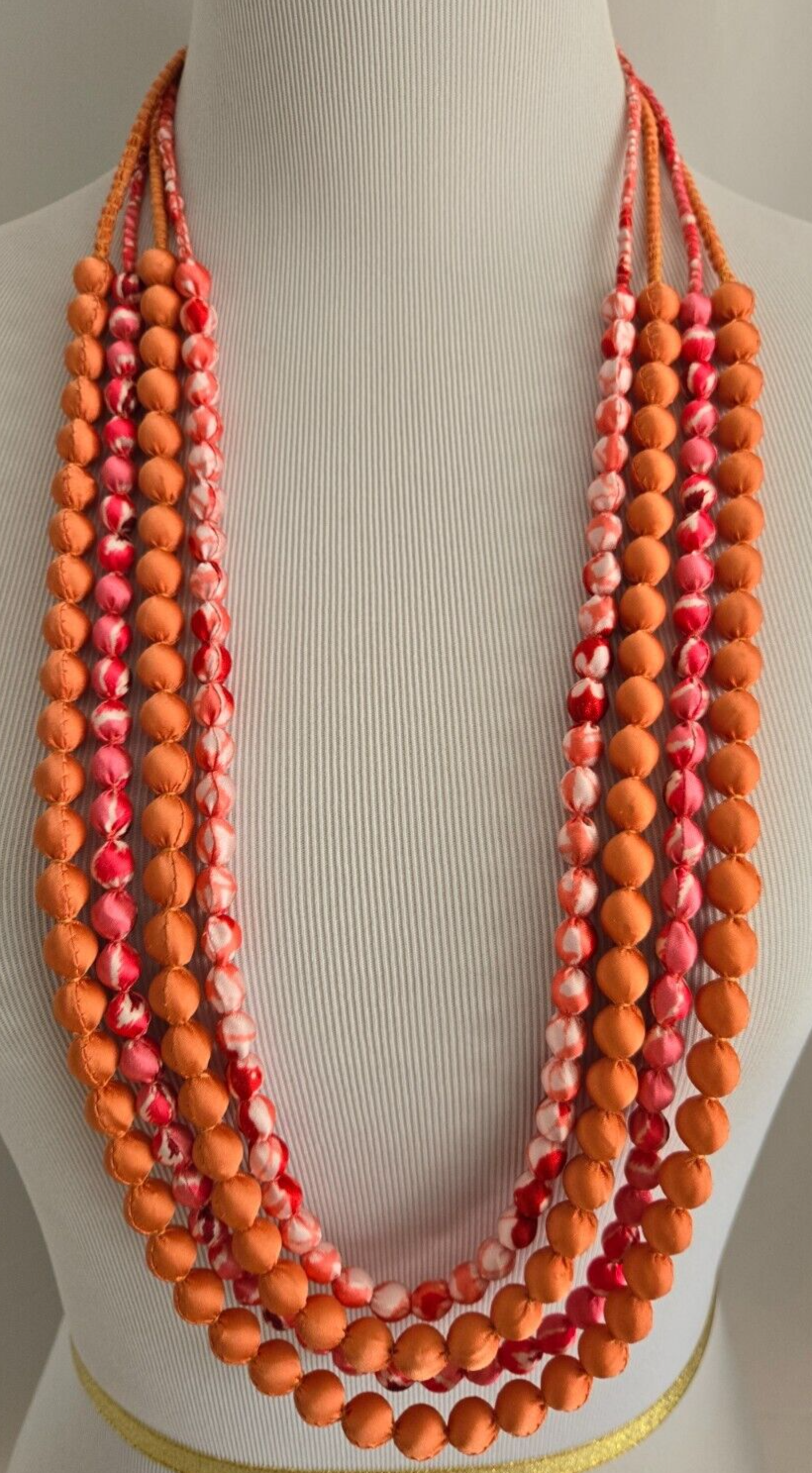 CHICO'S FABRIC WRAPPED MULTISTRAND NECKLACE