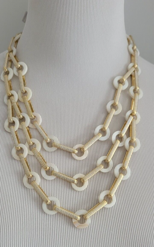 CHICO' S MOTHER OF PEARL MULTISTRAND NECKLAC