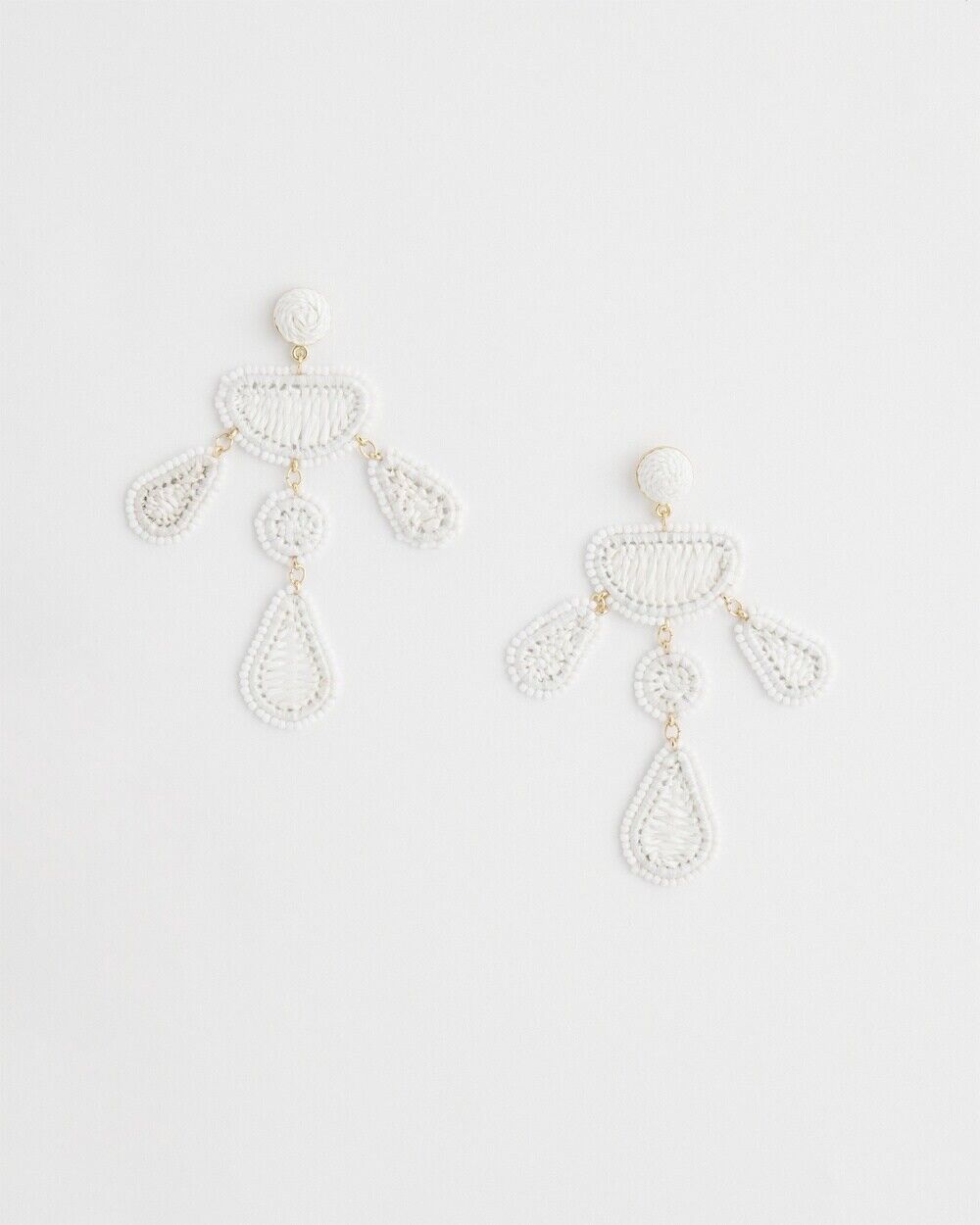 CHICO'S NO DROOP WHITE CROCHET EARRINGS