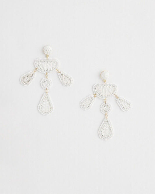 CHICO'S NO DROOP WHITE CROCHET EARRINGS