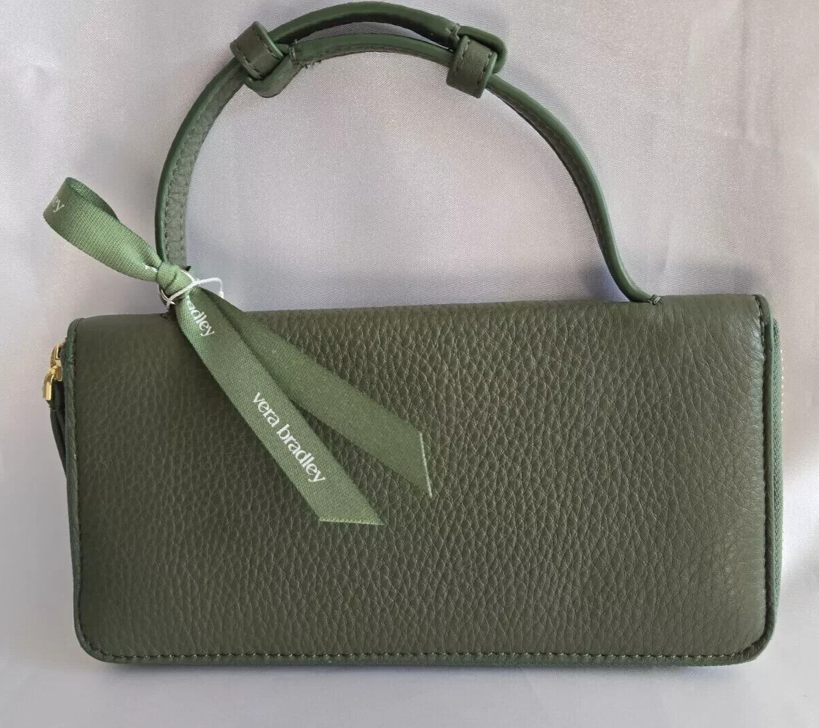 Vera Bradley Accordion, Bronze Green in Leather