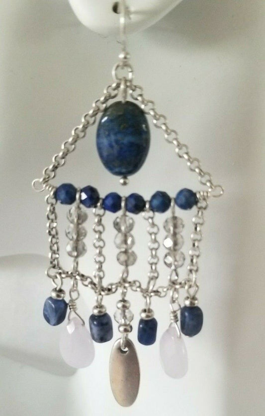 CHICO'S BLUE CHANDELIER EARRINGS