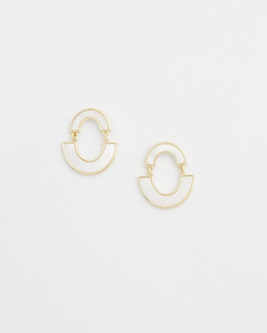 CHICO'S MOTHER OF PEARL DROP EARRINGS