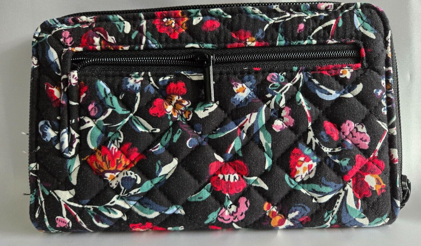 Vera Bradley RFID Turnlock Wallet, Perennials Noir