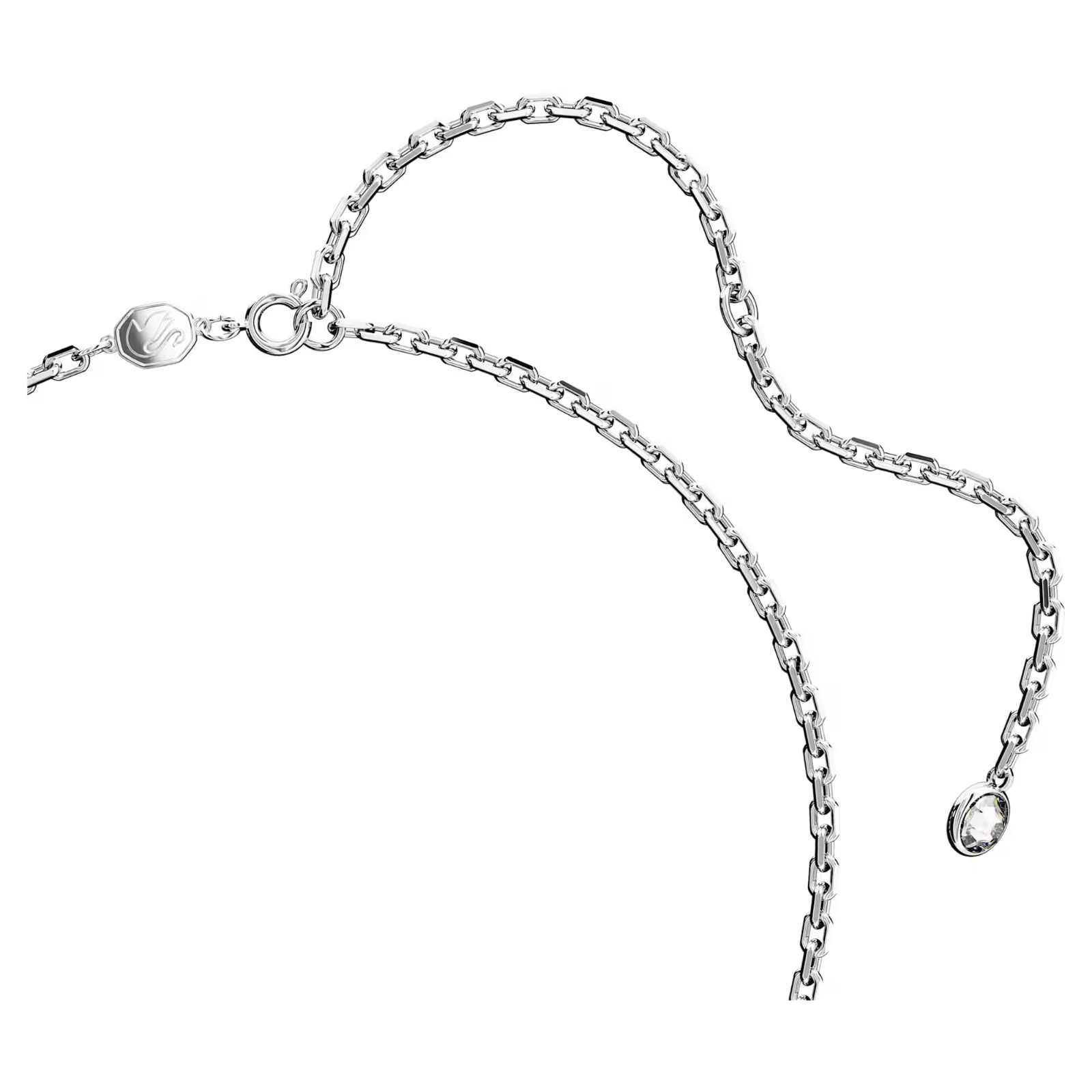 Swarovski Swan necklace Swan, Long, White, Rhodium plated