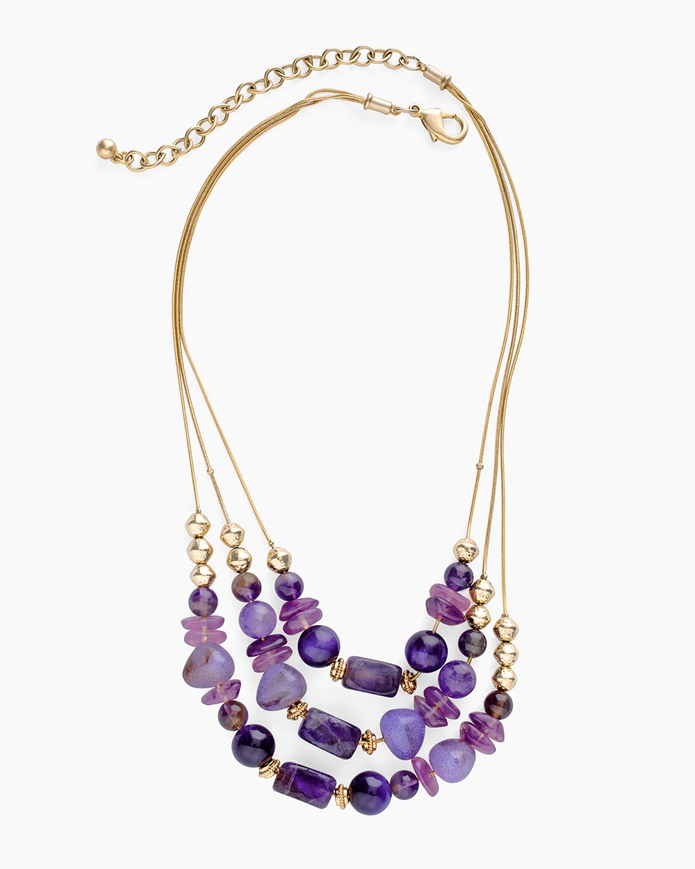 CHICO'S PURPLE STONE ILLUSION NECKLACE