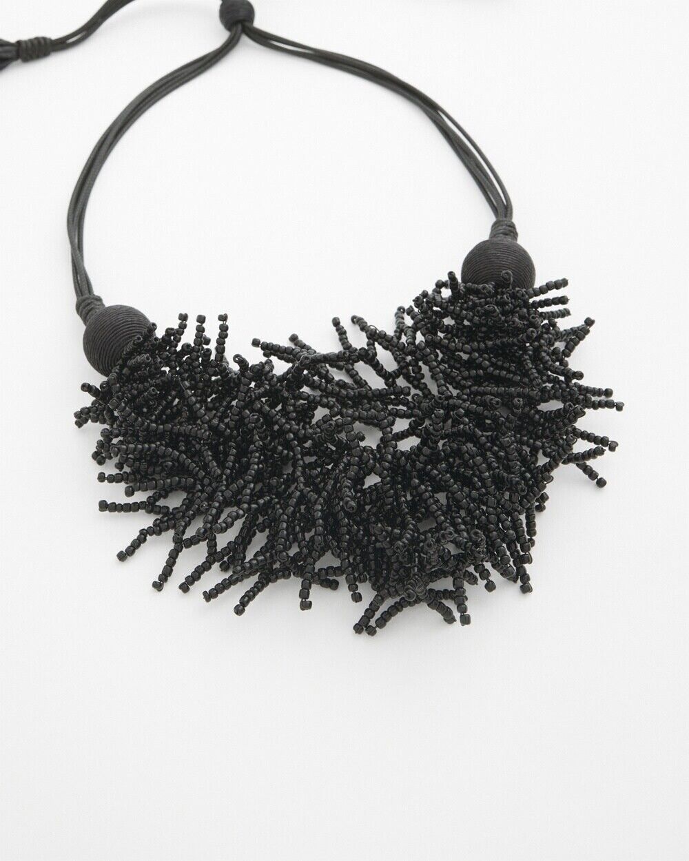 CHICO'S ADJUSTABLE SEED BEADED BIB NECKLACE