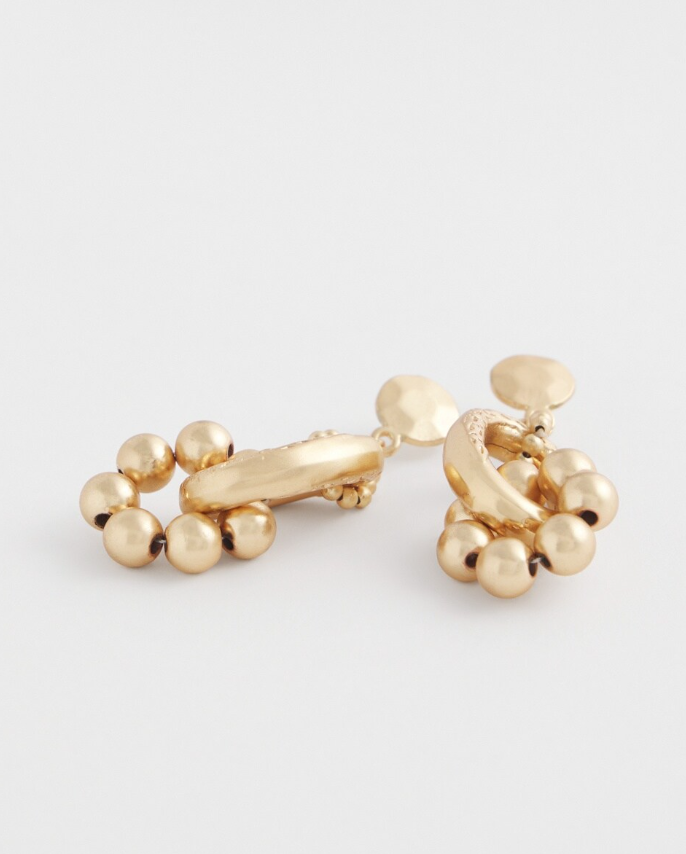 CHICO'S TIERED BEADED HOOPS EARRINGS