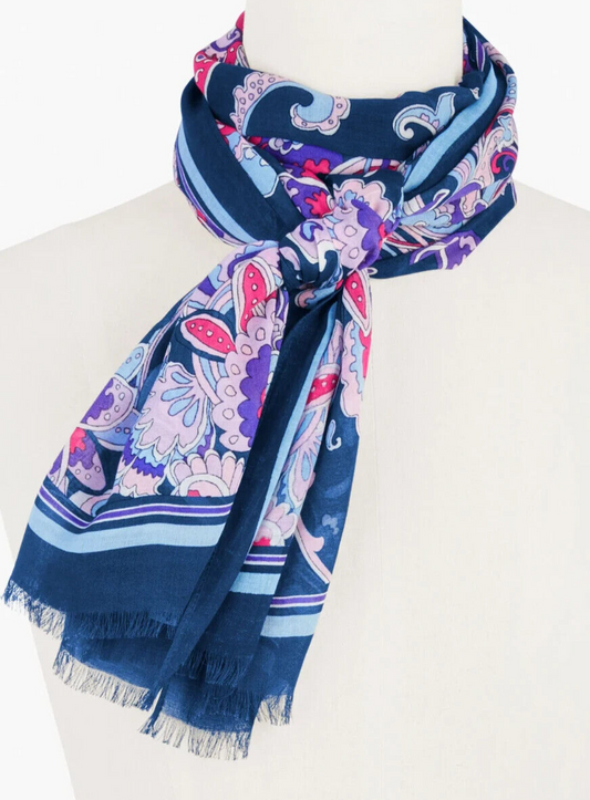 TALBOTS SWIRL FLORAL OBLONG SCARF