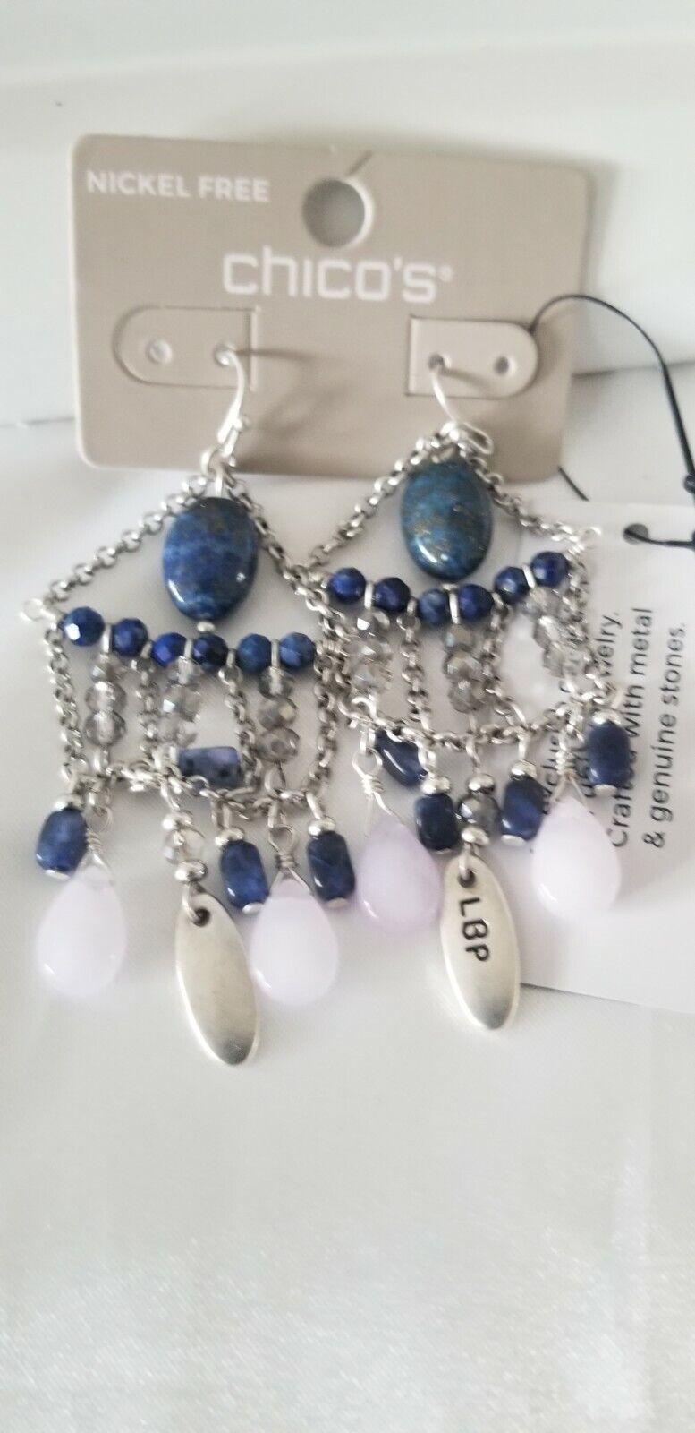 CHICO'S BLUE CHANDELIER EARRINGS