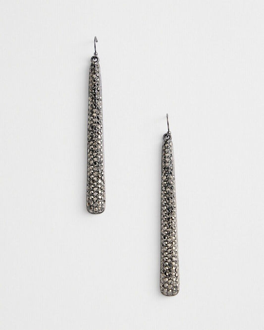 CHICO'S NO DROOP SPARKLE LONG DROP EARRINGS