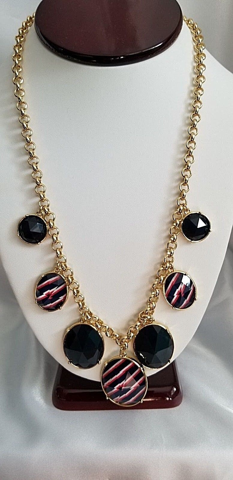 TALBOTS Stripes & Beads Necklace
