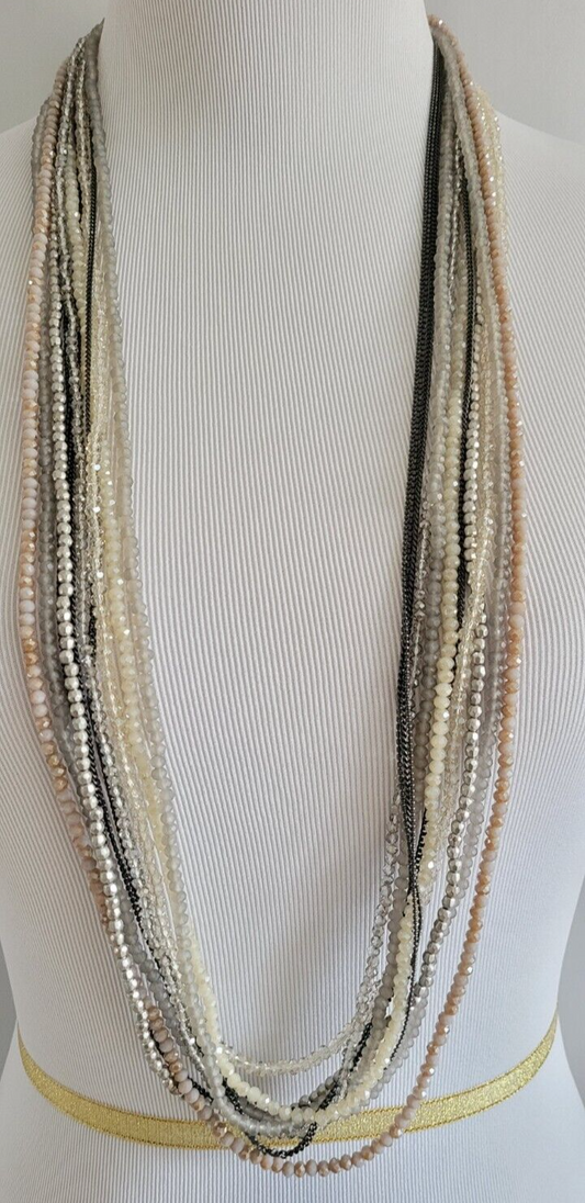 CHICO'S LONG BEADED MULTI-STRAND NECKLACE