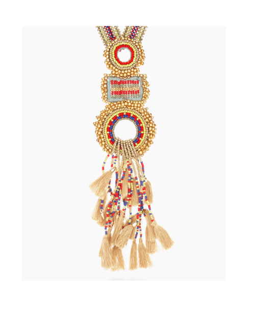 CHICO'S MULTI-COLOR SEED PENDANT NECKLACE
