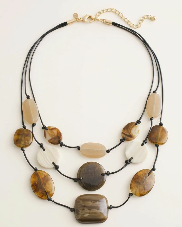 CHICO'S BROWN HORN-INSPIRED ILLUSION NECKLACE