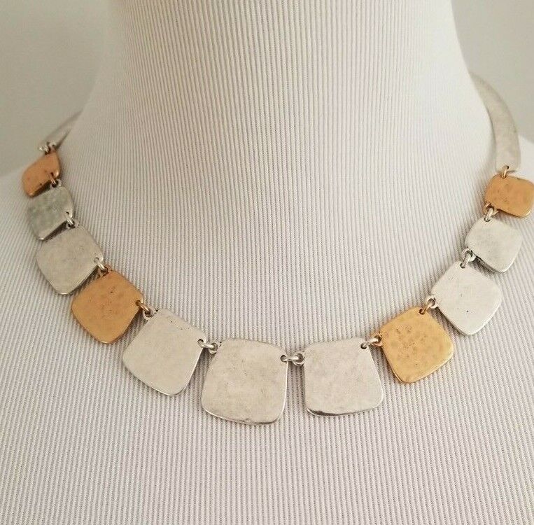 CHICO'S MIXED-METAL BIB NECKLACE