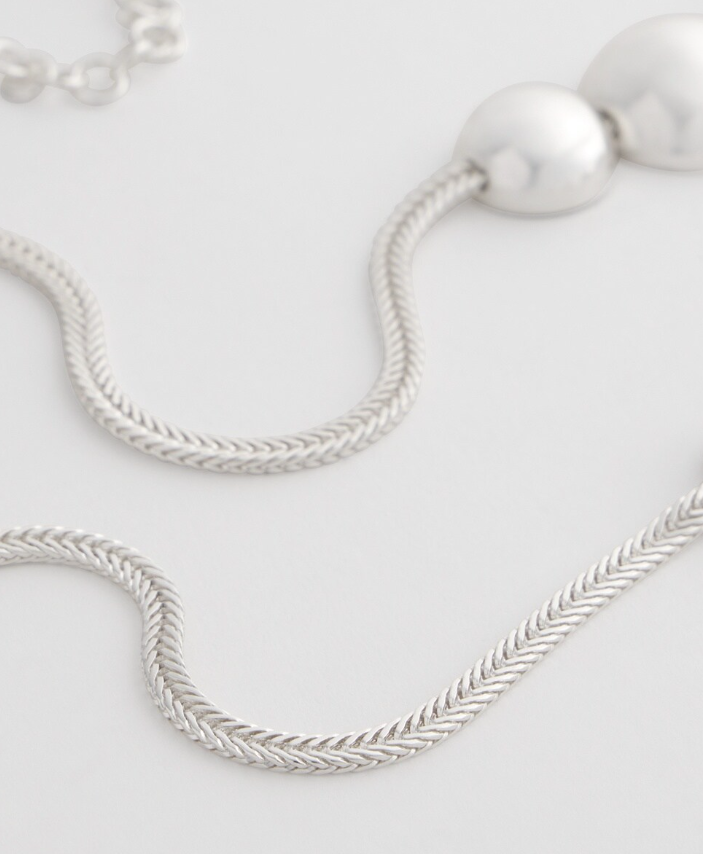 CHICO'S SILVER BIB NECKLACE