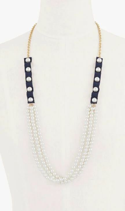 TALBOTS MIXED PEARL LONG NECKLACE