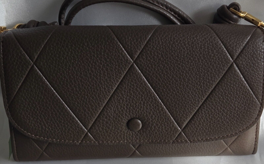 Vera Bradley Wildwood Wallet Crossbody, Demitasse in Leather