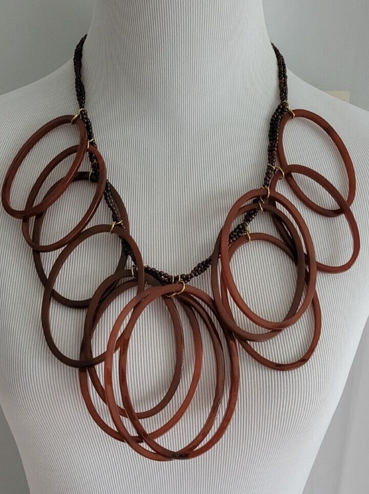 CHICO' S BROWN BIB NECKLACE