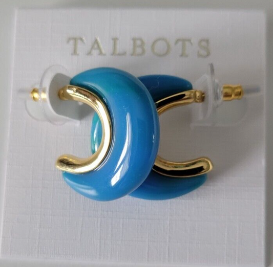 TALBOTS SHADES OF STONE HOOP EARRINGS