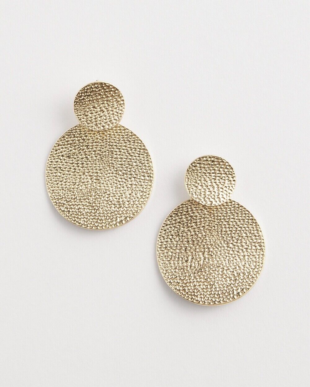 CHICO'S NO DROOP GOLD TONE TEXTURE EARRINGS