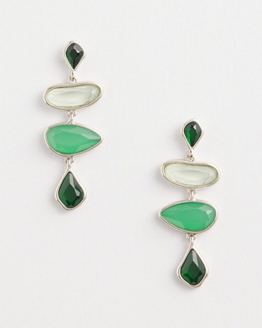 CHICO'S NO DROOP JUNIPER STONE DROP EARRINGS