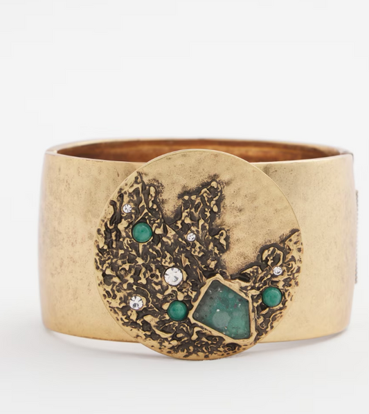 CHICO'S AQUA & GOLD CUFF BRACELET
