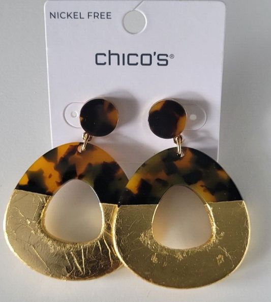 CHICO'S TORT FOIL DROP EARRINGS