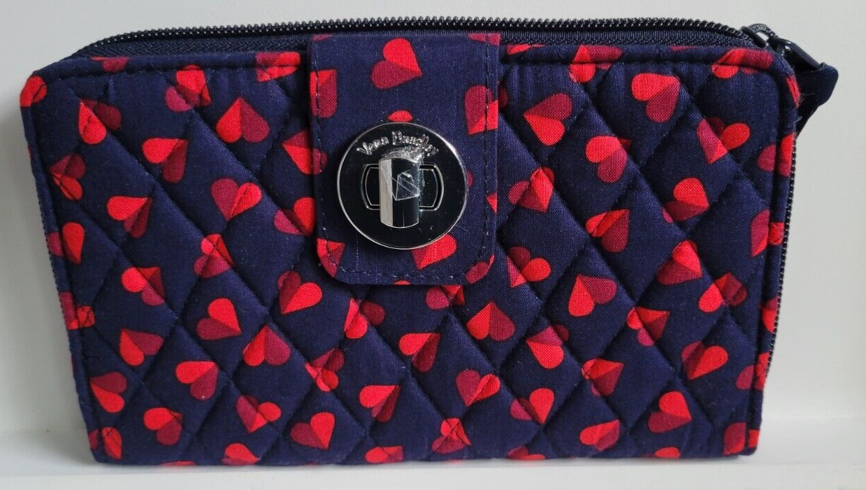Vera Bradley Turnlock Wallet RFID Protection, Sweet Hearts