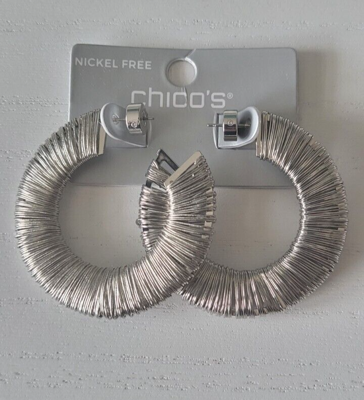 CHICO'S WIRE WRAP HOOP EARRINGS