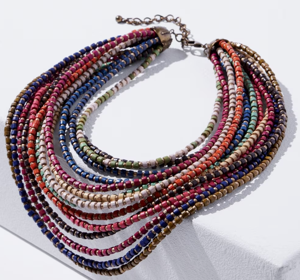 CHICO' S BEADED MULTISTRAND NECKLACE