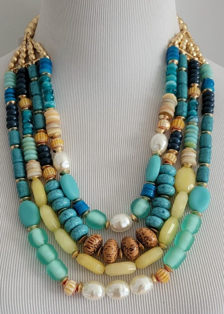 CHICO'S BEADED MULTISTRAND NECKLACE