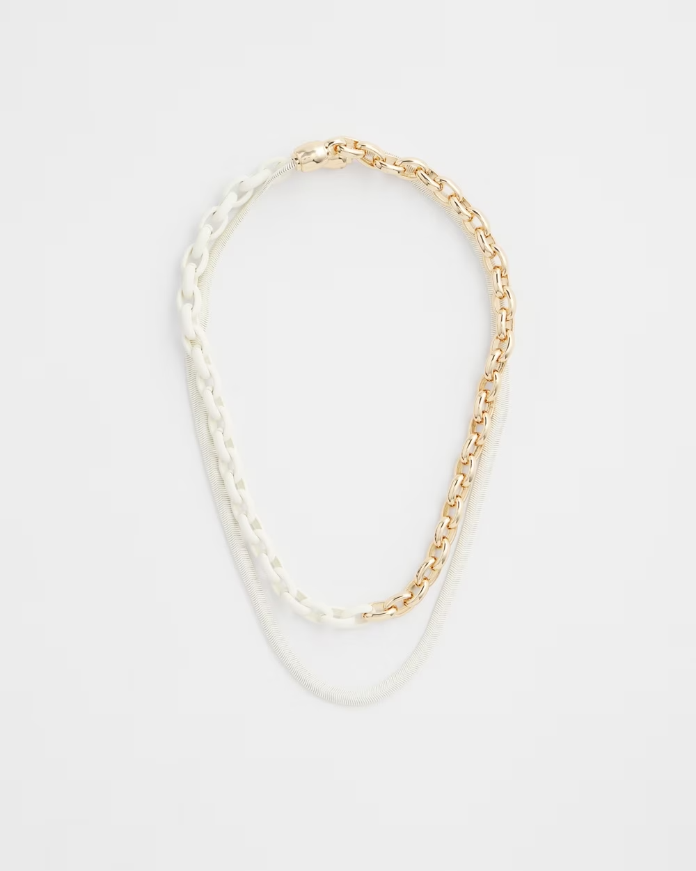 CHICO'S MAGNETICMIX WHITE MULTISTRAND NECKLACE