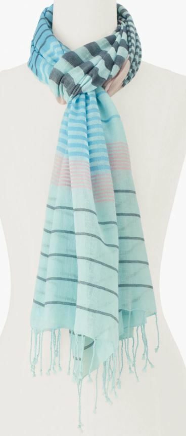TALBOTS COLORFUL STRIPES OBLONG SCARF