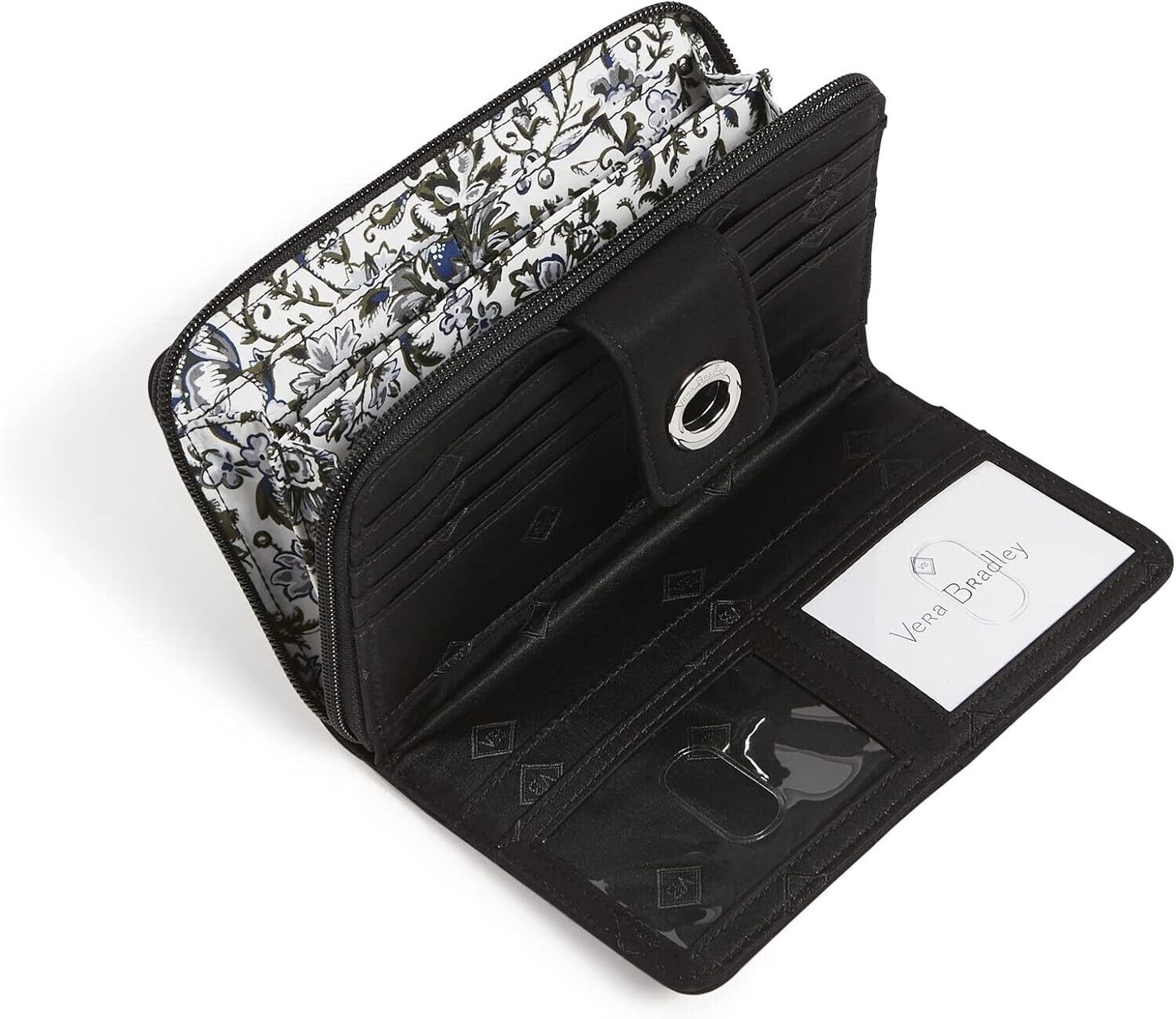 Vera Bradley RFID Turnlock Wallet, Black