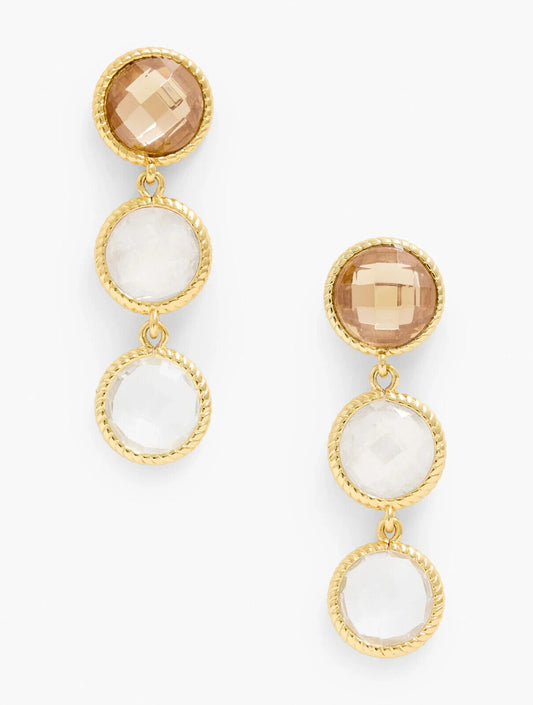 TALBOTS MULTI STONE DROP EARRINGS