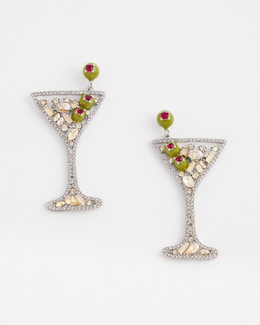CHICO'S NO DROOP EMBELLISHED MARTINI EARRINGS